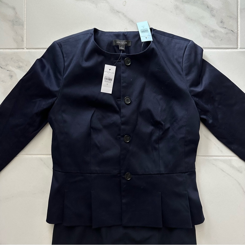 Ann Taylor Peplum Jacket in Cotton Sateen